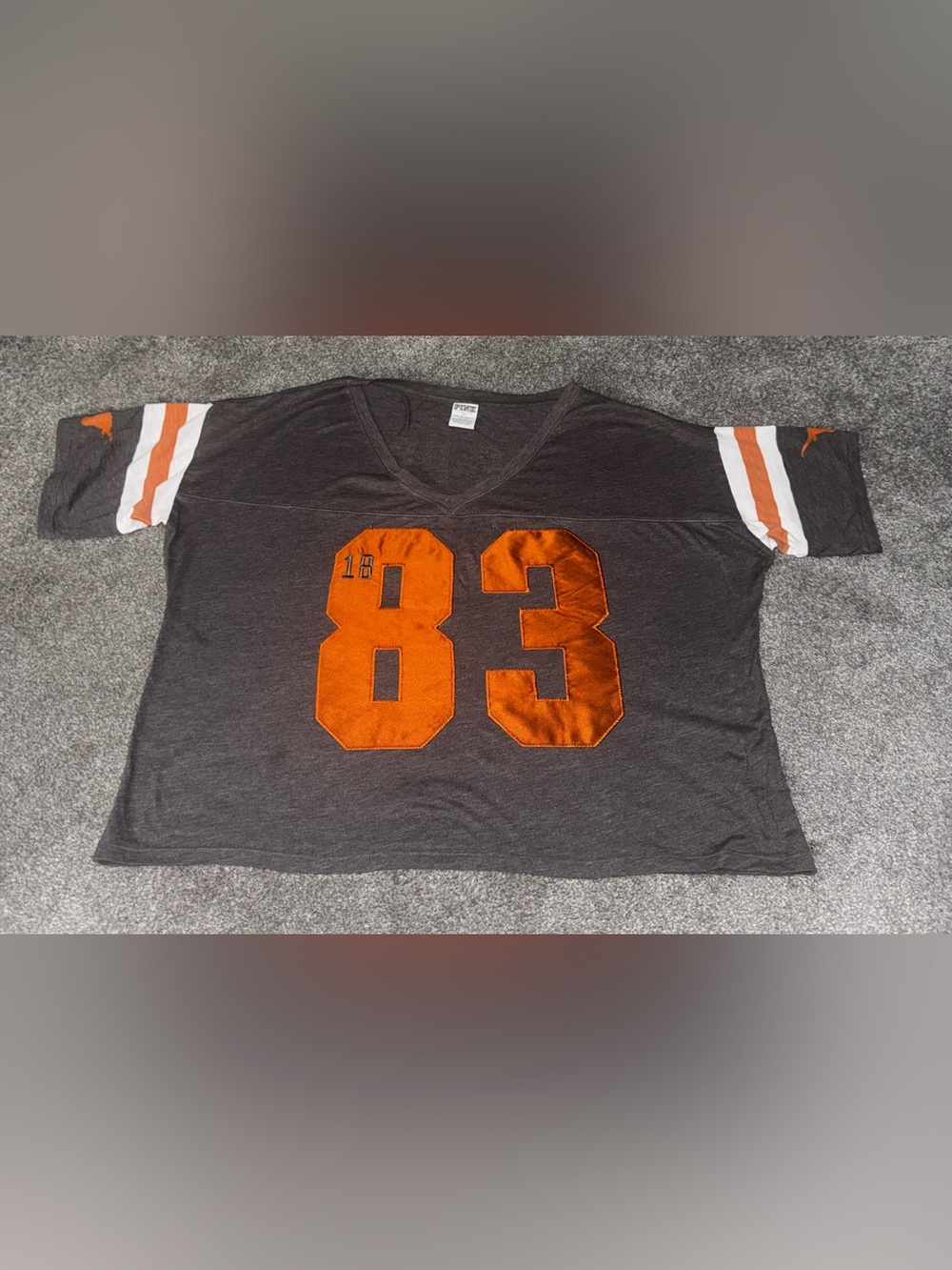 Victoria's Secret PINK Texas Longhorns 83 Cropped Jersey Top Rare